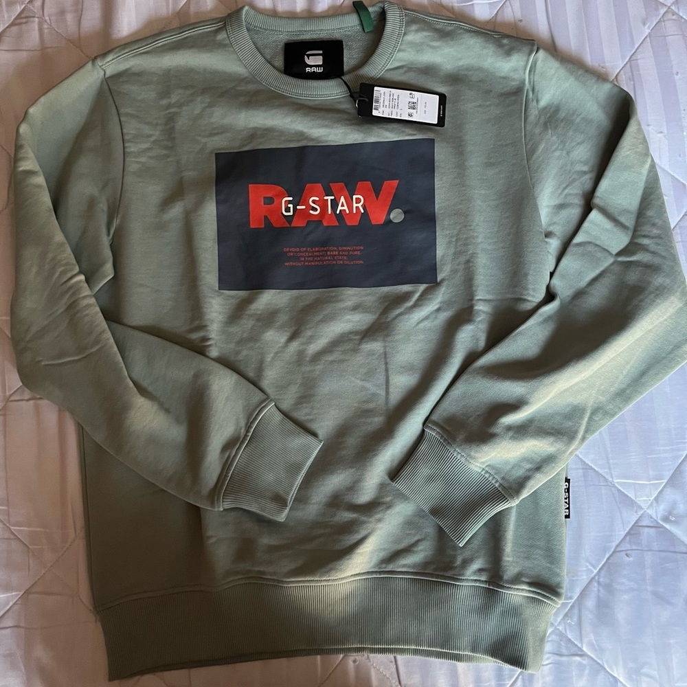Brand new never worn green and red G-Star Brand Sweater (large)